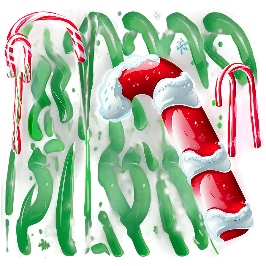 Christmas Snow Candy Cane Png 06252024