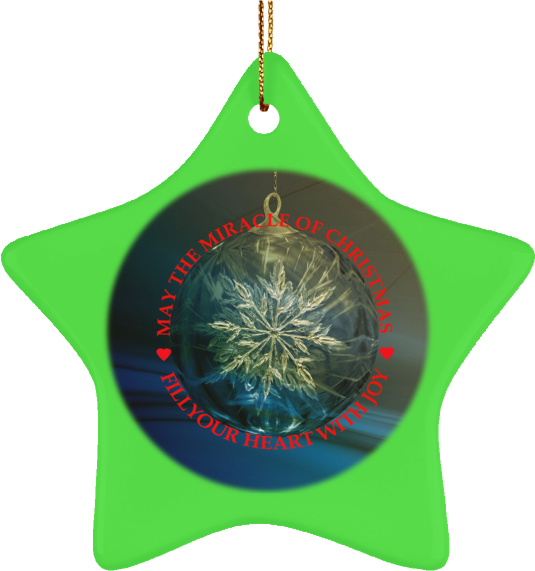 Christmas Star Ornamentwith Snowflakeand Message