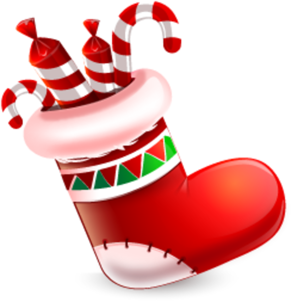 Christmas Stocking Candy Cane Clipart