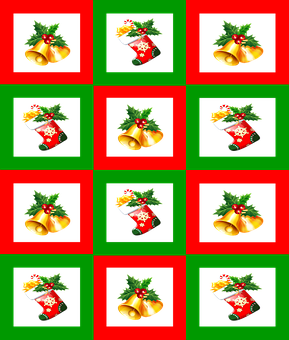 Christmas Stockingand Bells Pattern