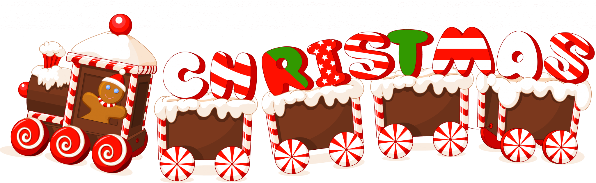 Christmas Train Candy Cane Clip Art