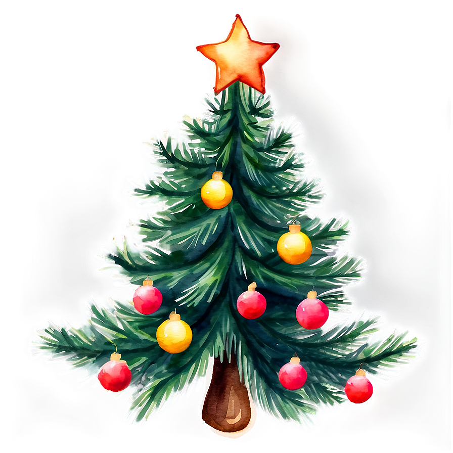 Christmas Tree Watercolor Transparent Png Gih