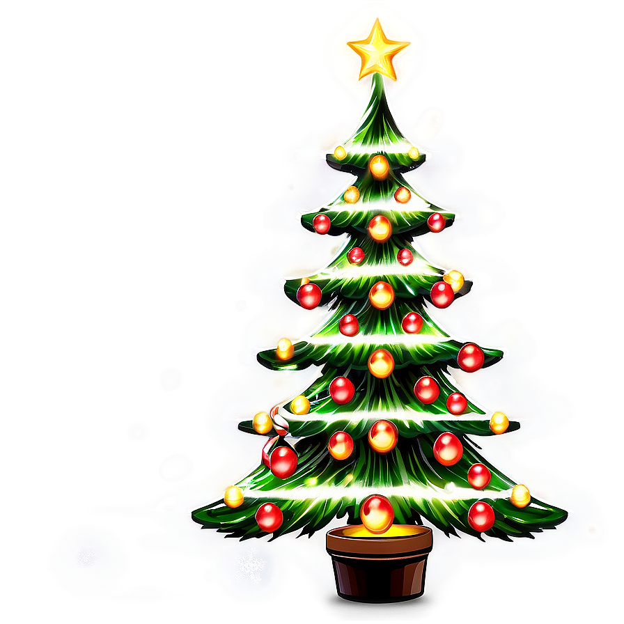 Christmas Tree With Lights Png Lls59