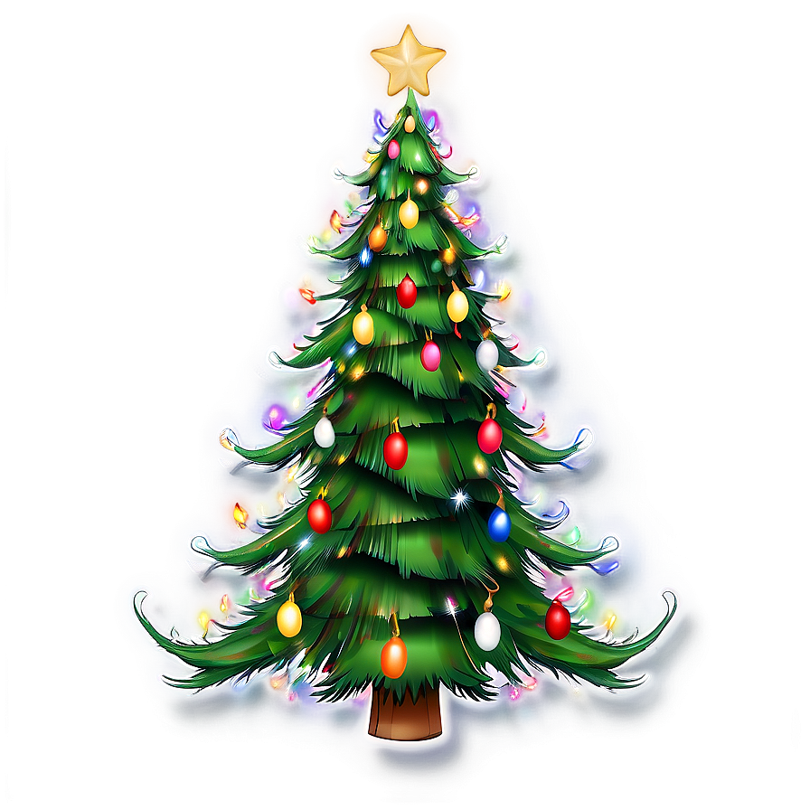 Christmas Tree With Lights Png Obu62