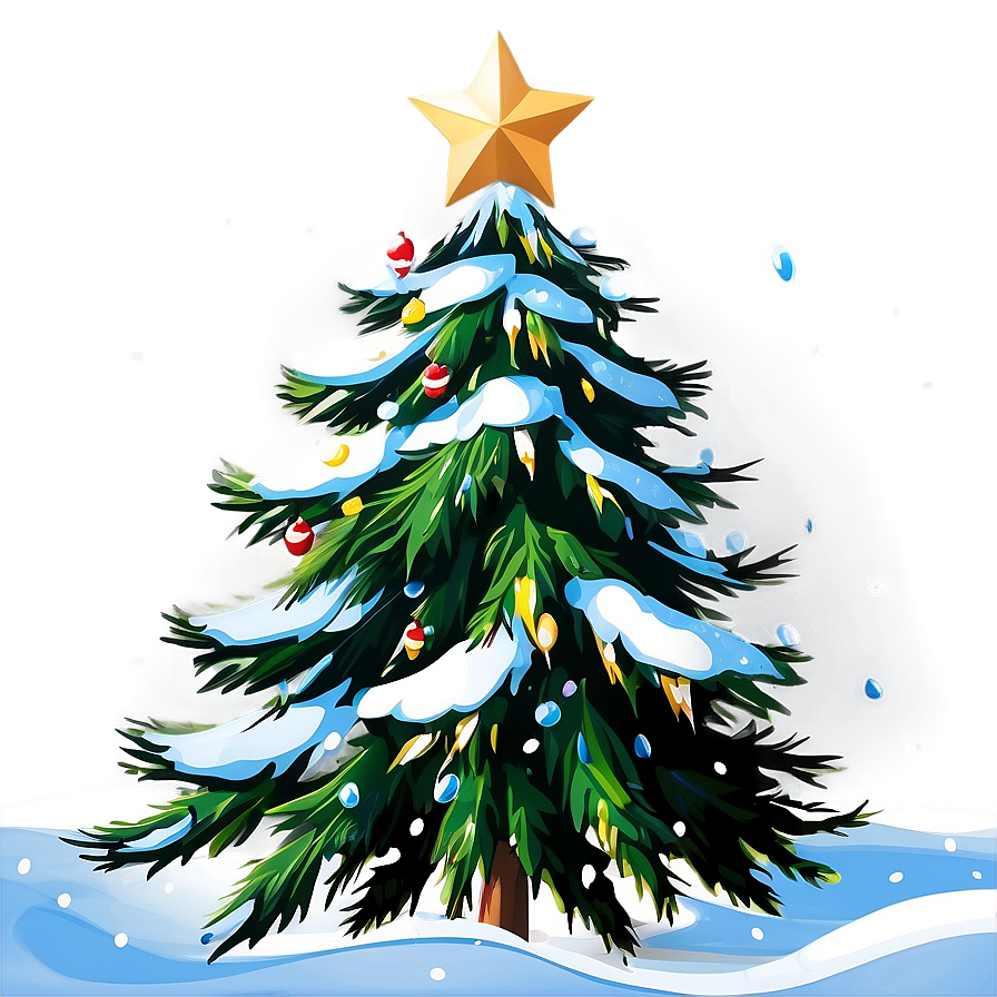 Christmas Tree With Snow Png Nie5