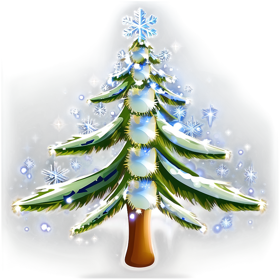 Christmas Tree With Snowflakes Transparent Png 52