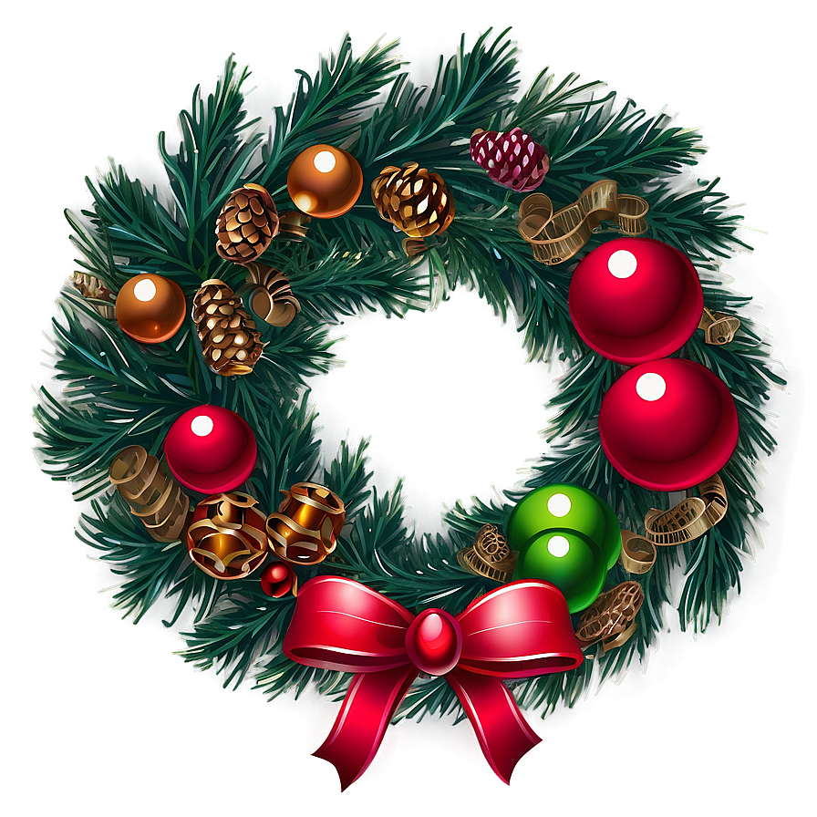 Christmas Wreath Illustration Png 05032024