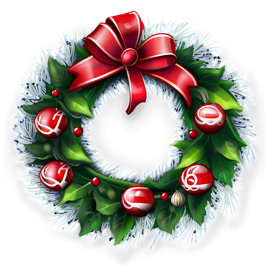 Christmas Wreath Illustration Png 05032024