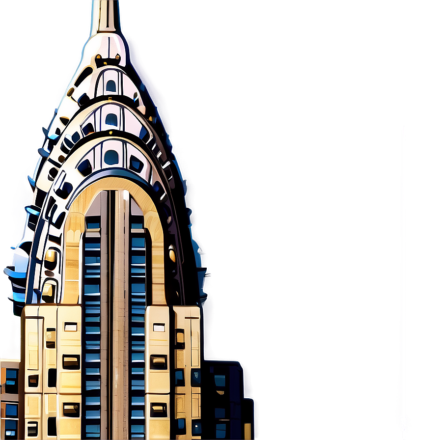 Chrysler Building Gold Leaf Accent Png 79