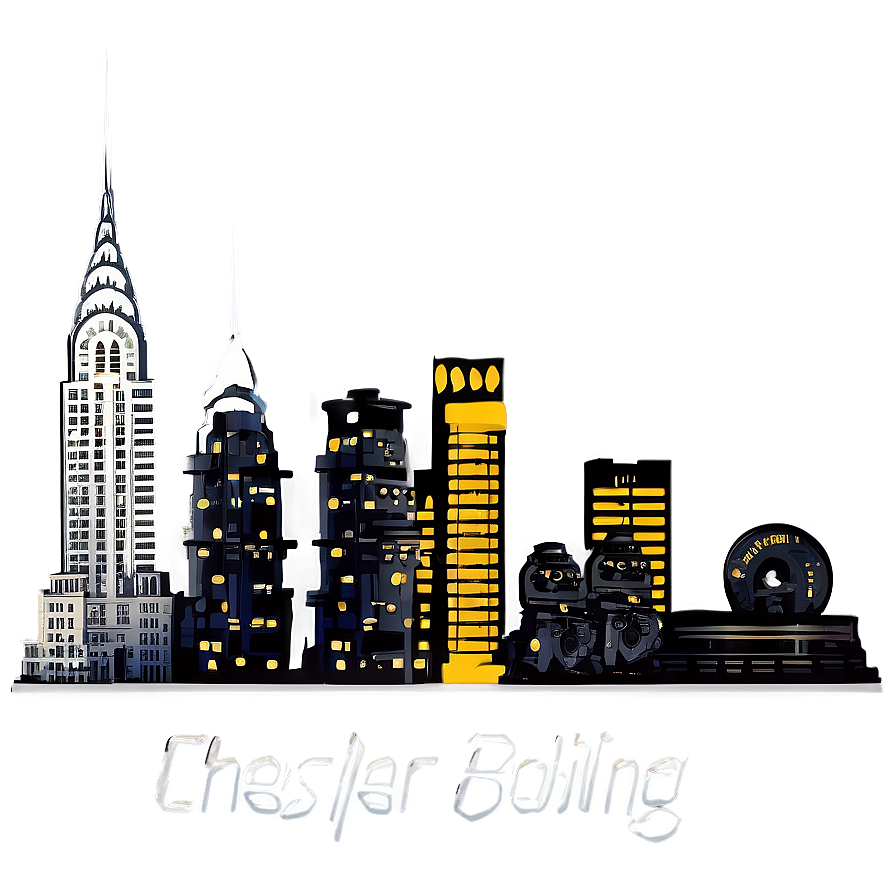 Chrysler Building Gold Leaf Accent Png Esa13