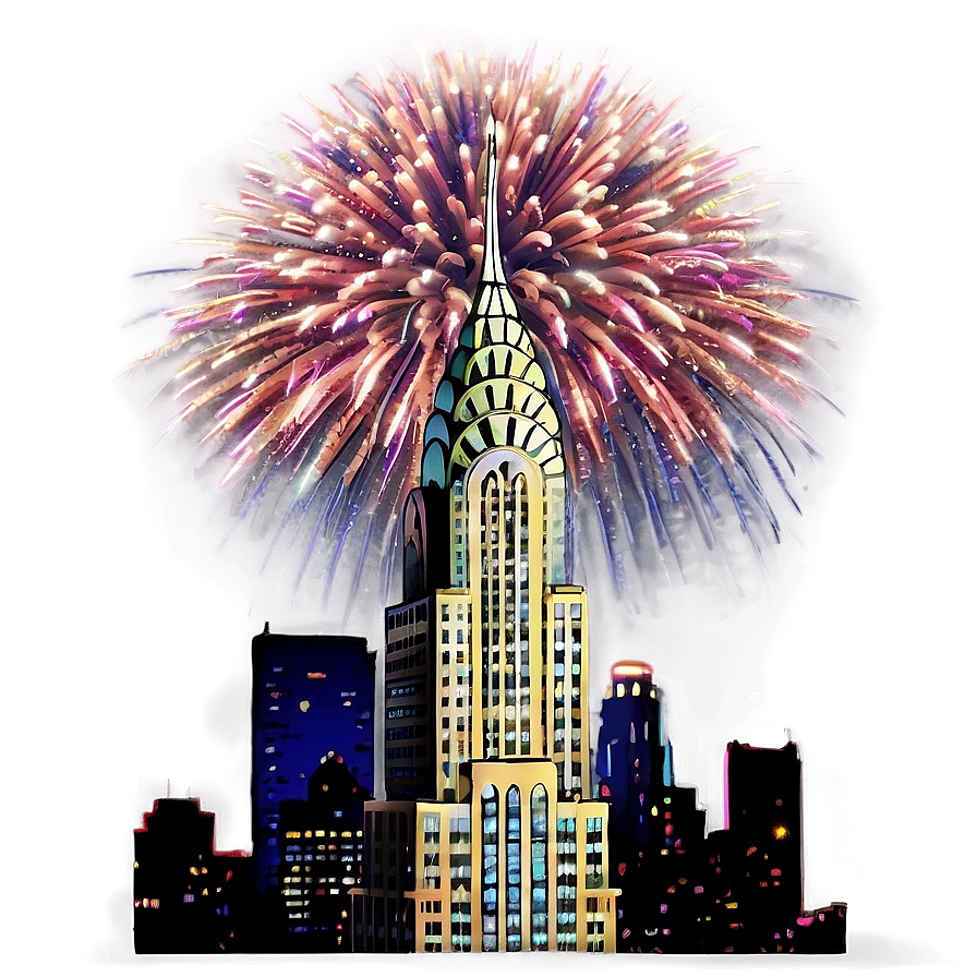 Chrysler Building With Fireworks Png Ila61