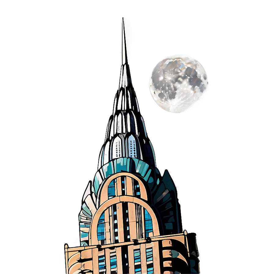 Chrysler Building With Moon Png Fbp