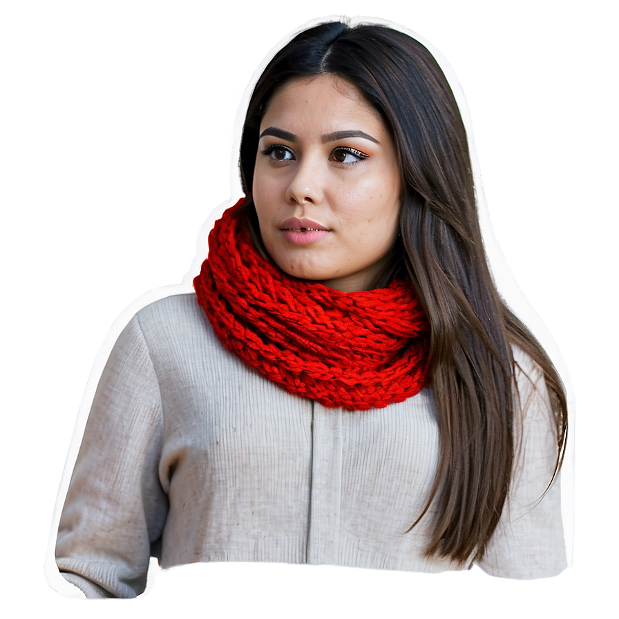 Chunky Red Scarf Png Rfx