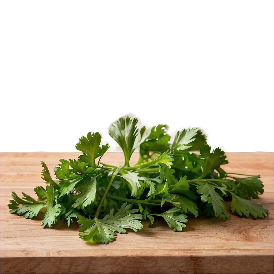 Cilantro On Cutting Board Png Him69