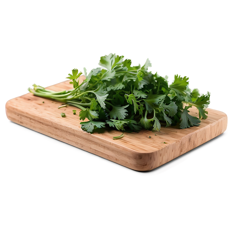 Cilantro On Cutting Board Png Oof37