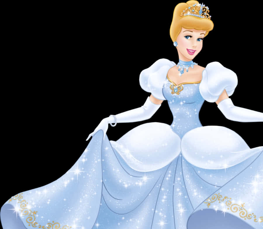 Cinderellain Blue Ballgown