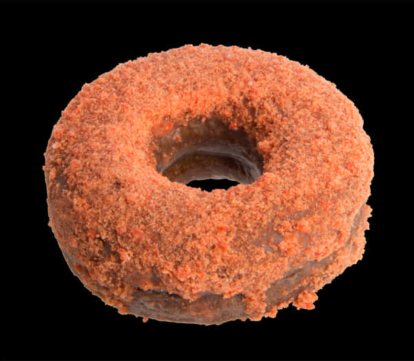 Cinnamon Crumb Donut Black Background