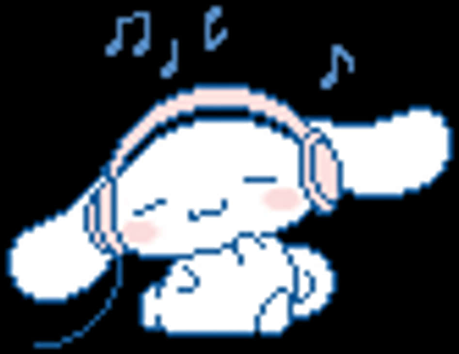 Cinnamoroll Listeningto Music Pixel Art