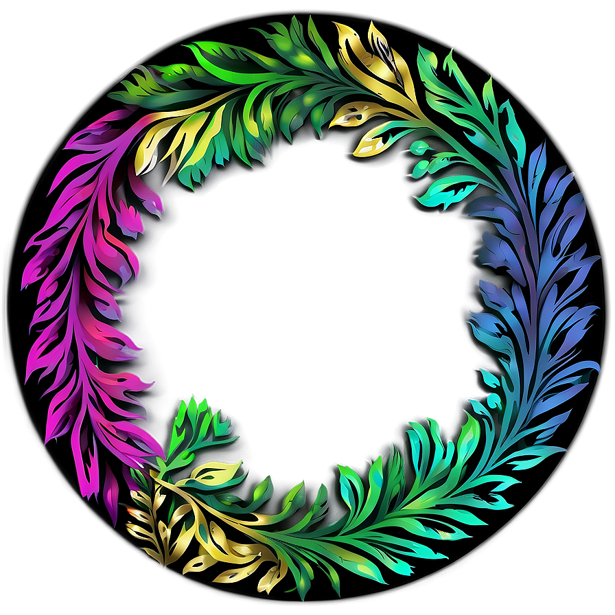 Circle With Floral Design Png Iwl