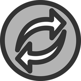 Circular Arrow Icon Gray Background