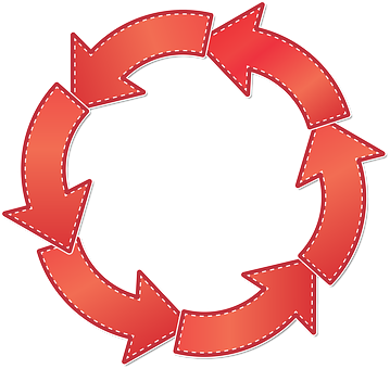 Circular Red Arrows Recycle Symbol