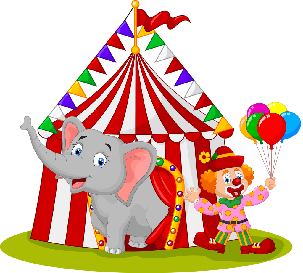 Circus Tent Elephant Clown