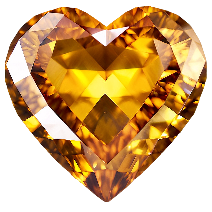 Citrine Heart Png 06282024