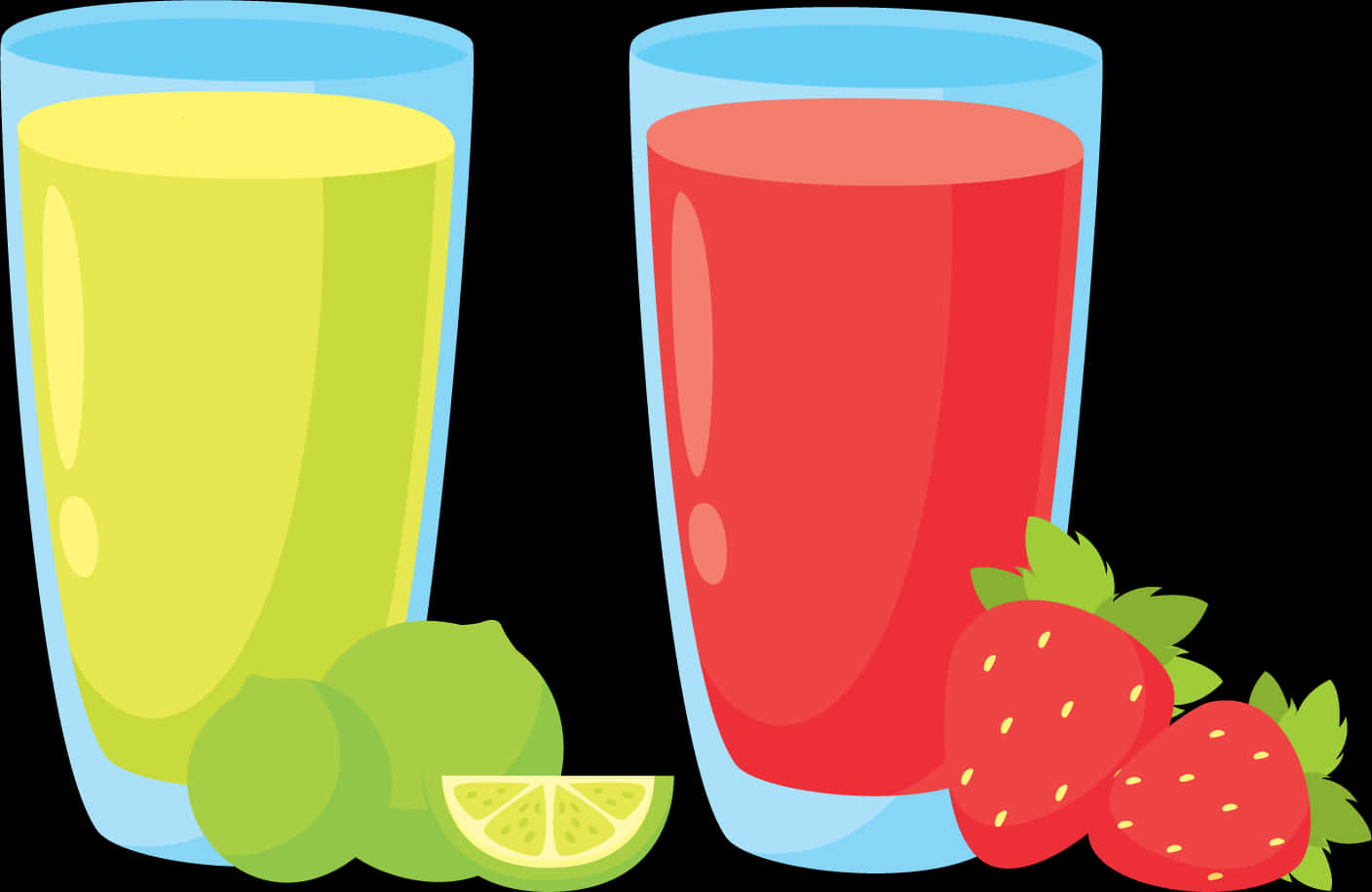 Citrus Strawberry Juice Glasses