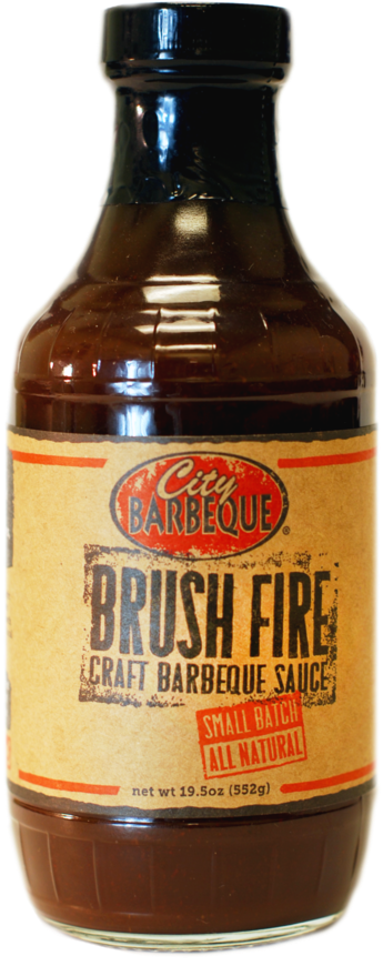 City Barbeque Brush Fire Sauce Bottle