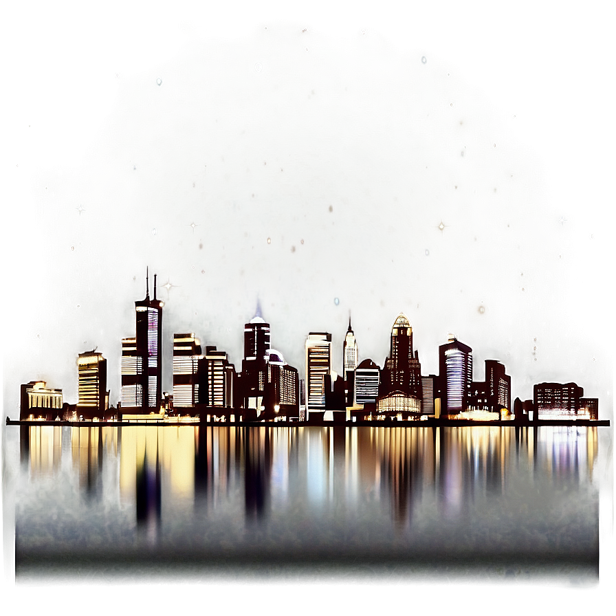 City Skyline At Night Picture Png Hio72