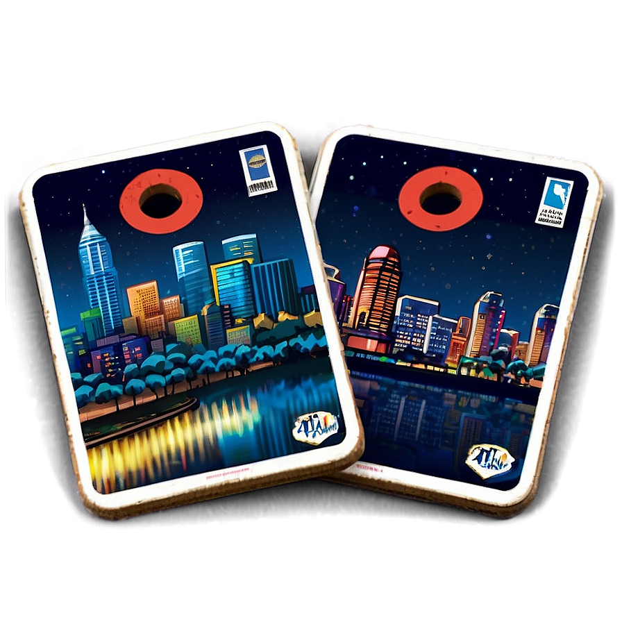 City Skyline Cornhole Bag Png 86