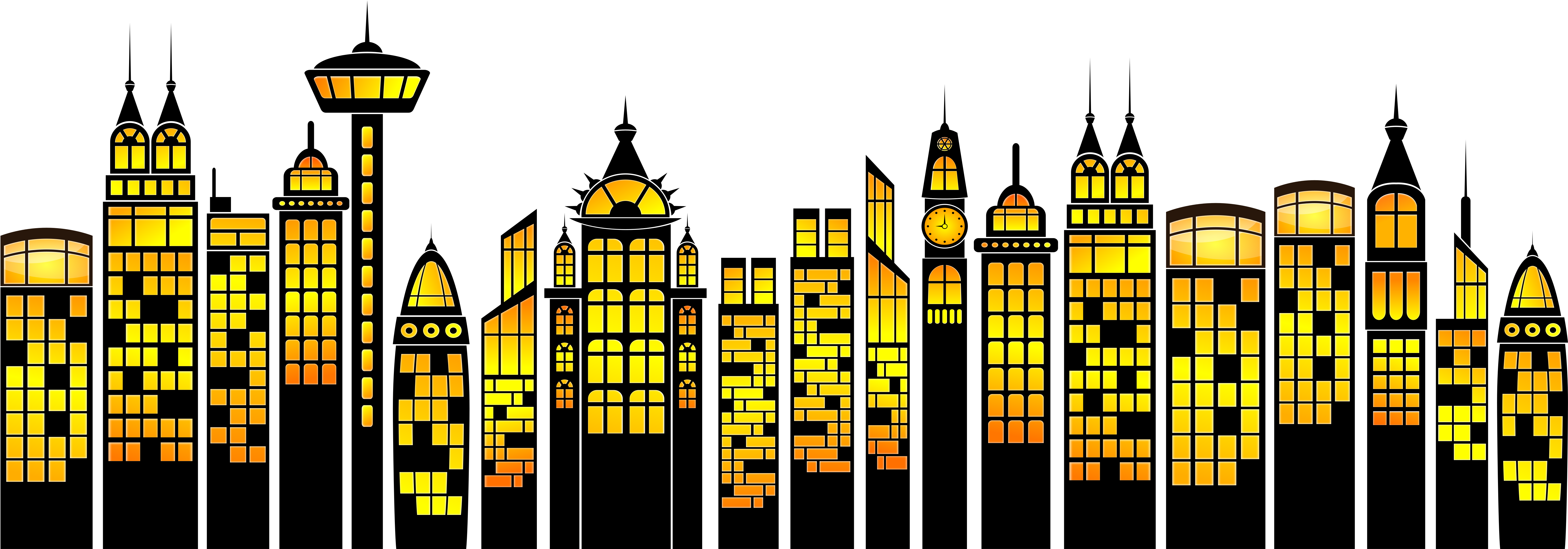 City Skyline Night Illustration