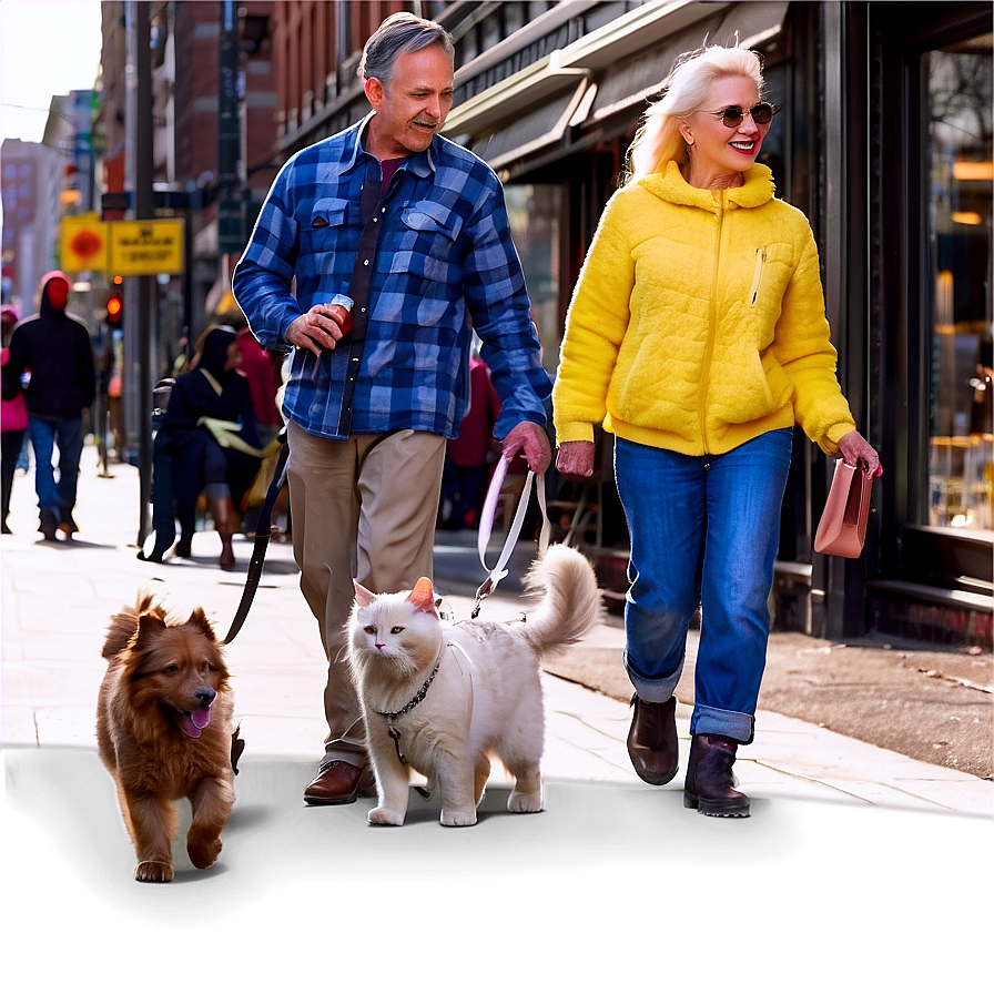 City Street With Pet Walkers Png Cpw