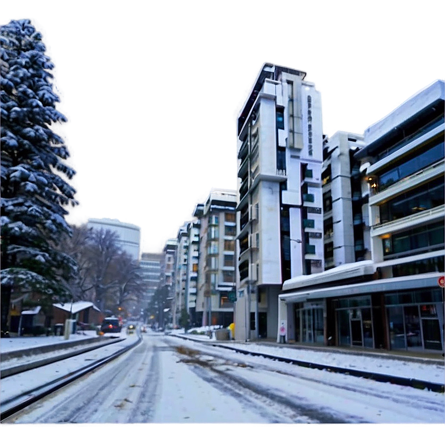 City Under Snowfall Png Cni15