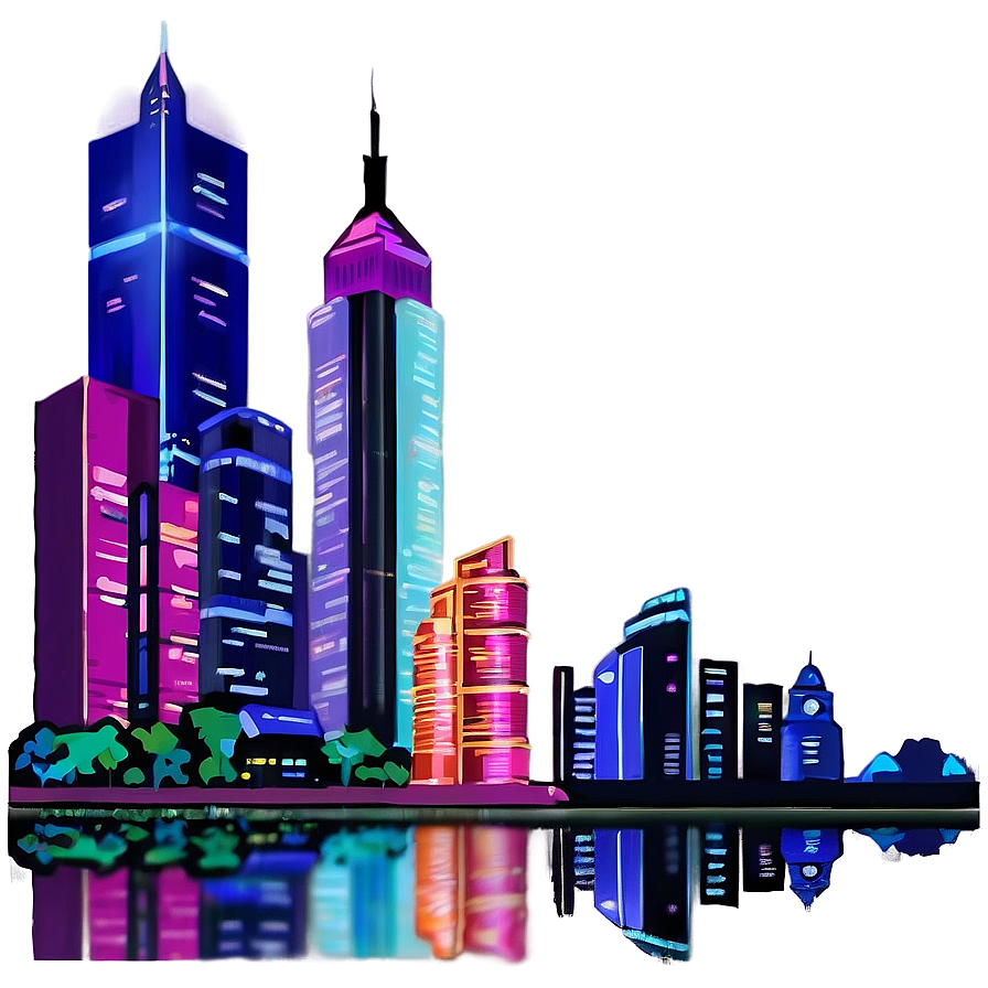 Cityscape At Twilight Png Rbb