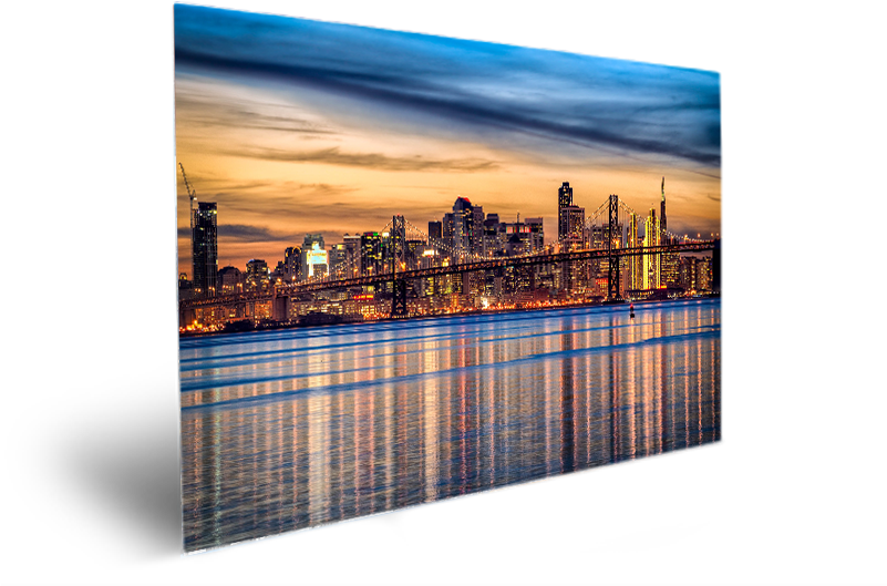 Cityscape Sunset Reflection Canvas Art