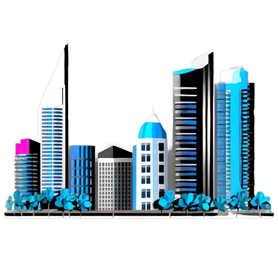 Cityscape With Skyscrapers Png 2