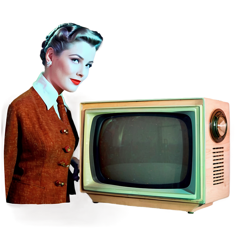 Classic 1950s Television Set Png 1
