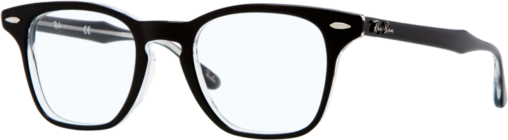 Classic Black Eyeglasses Transparent Background