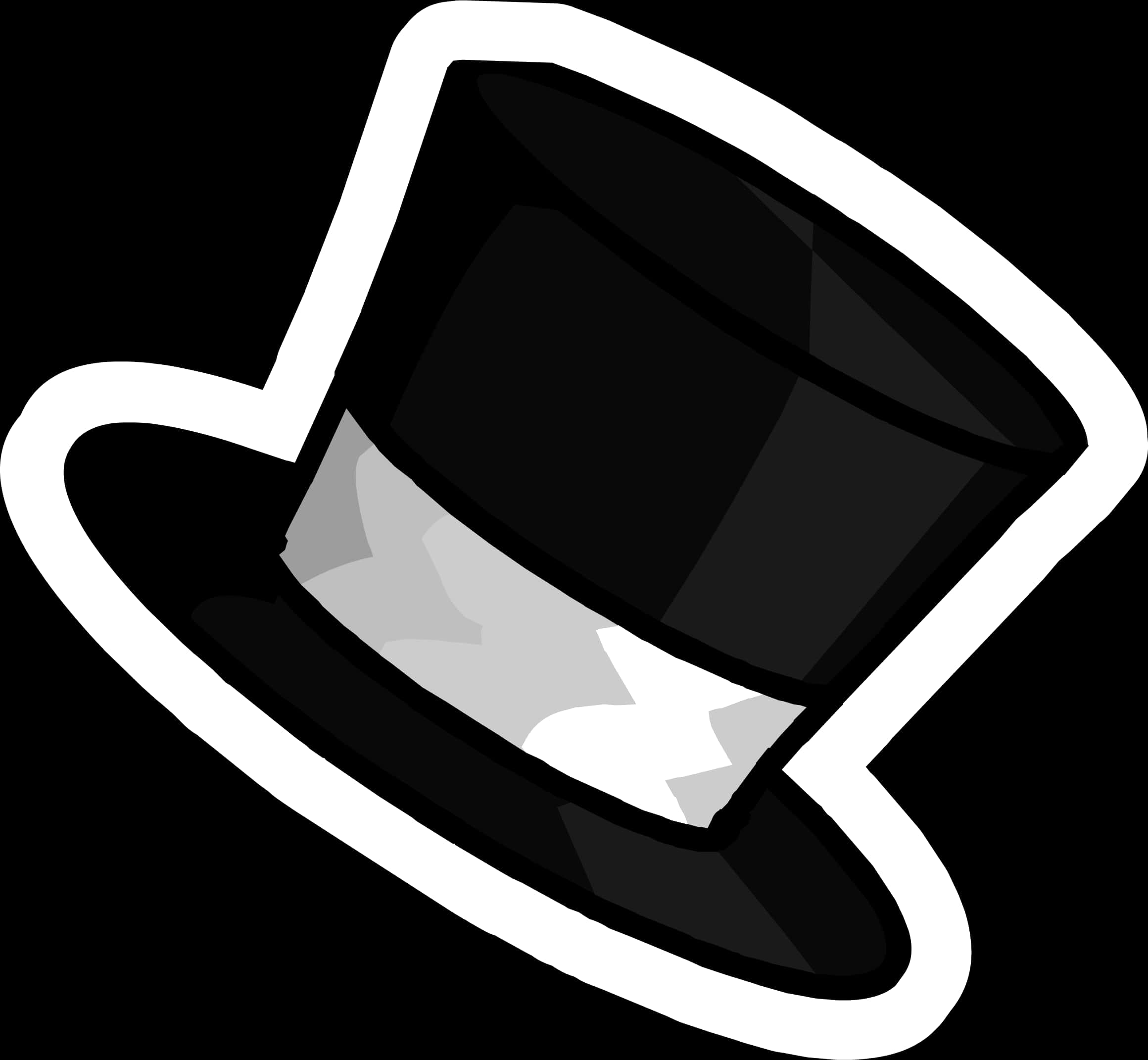 Classic Black Top Hat Vector