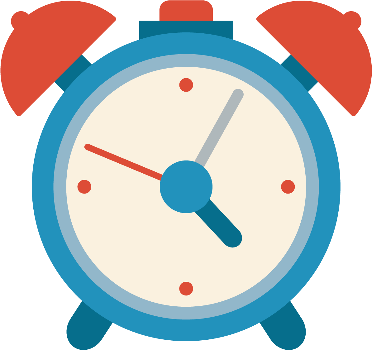 Classic Blue Alarm Clock Illustration