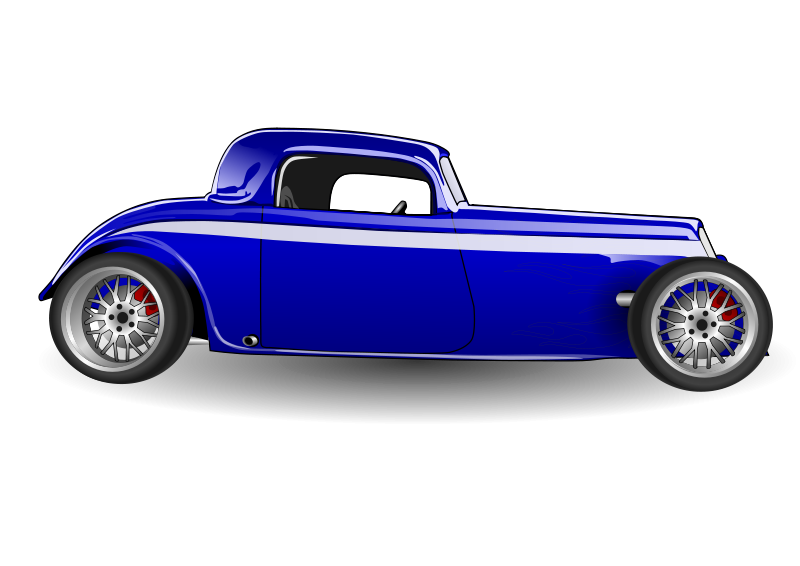 Classic Blue Hotrod Illustration