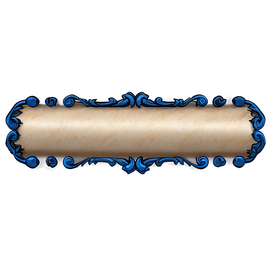 Classic Blue Scroll Border Png 06202024