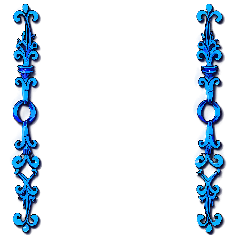 Classic Blue Scroll Border Png 46