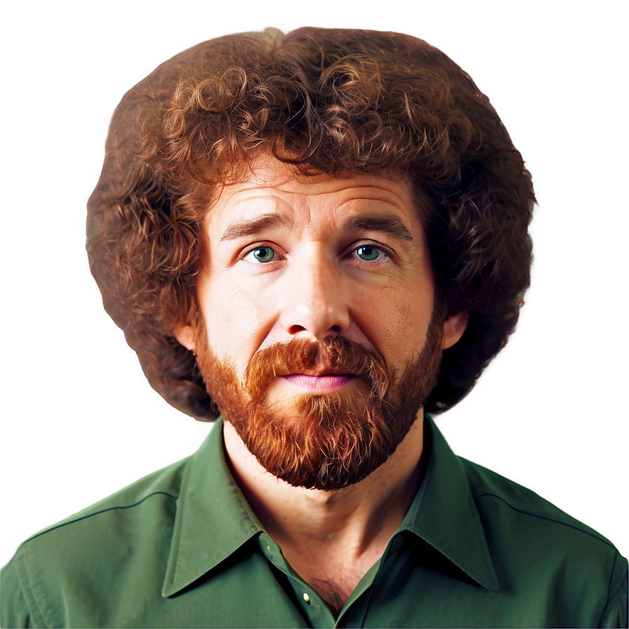 Classic Bob Ross Perm Hair Png 06282024