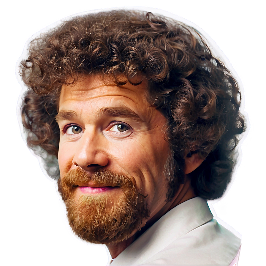 Classic Bob Ross Perm Hair Png 06282024