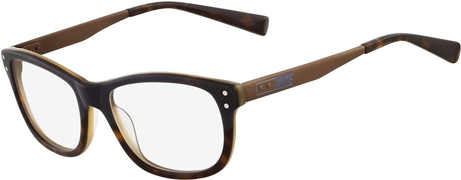 Classic Brown Eyeglasses Floating View