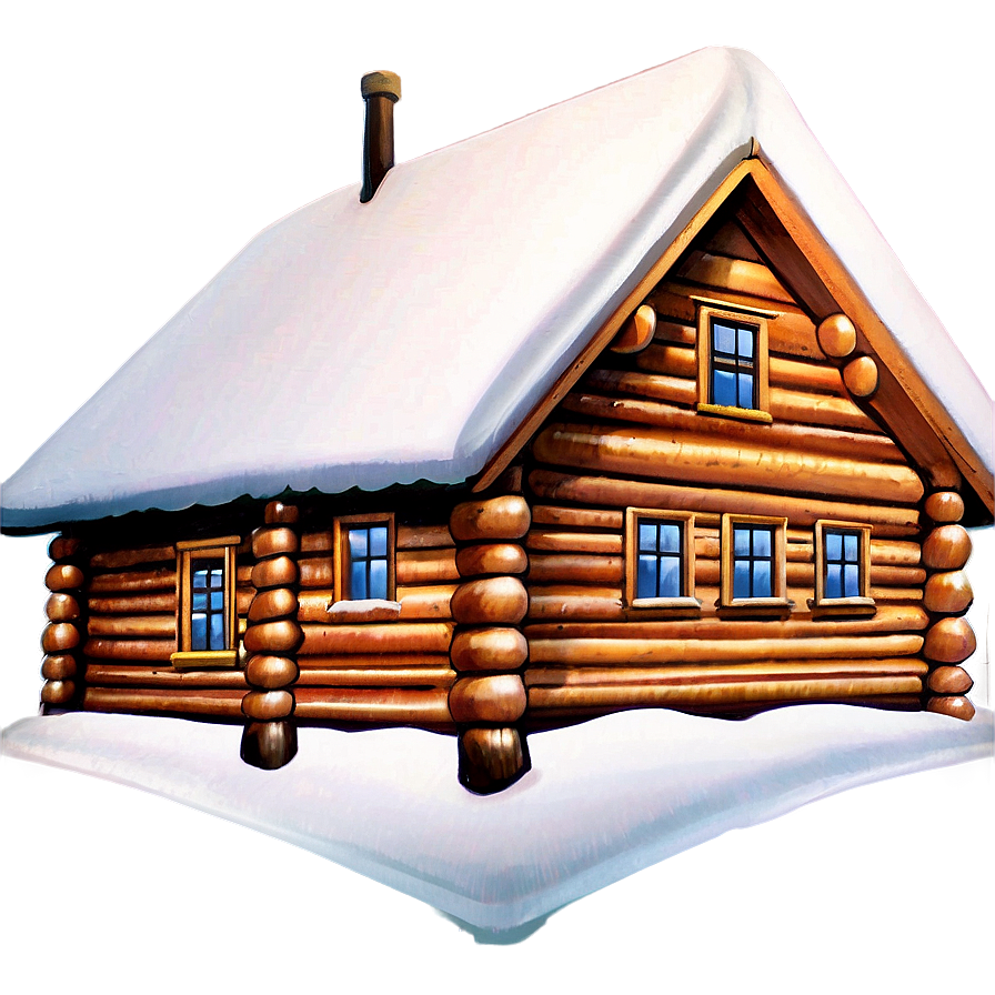 Classic Christmas Log Cabin Png 06252024