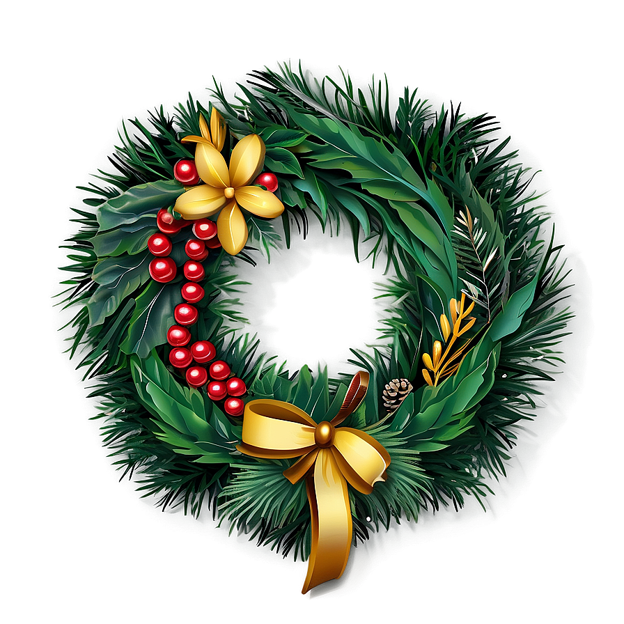 Classic Christmas Wreath Png 72