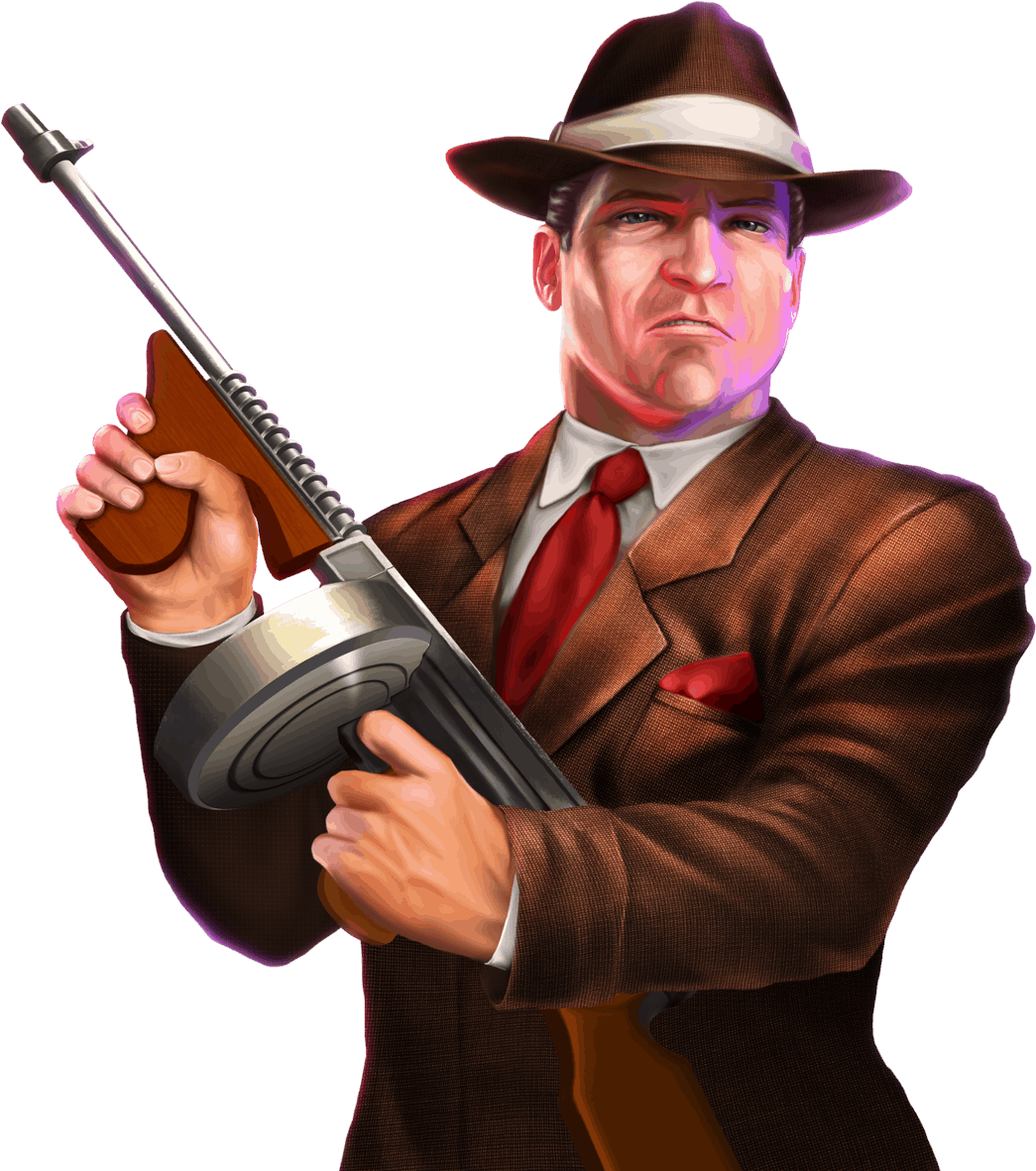 Classic Gangster With Tommy Gun